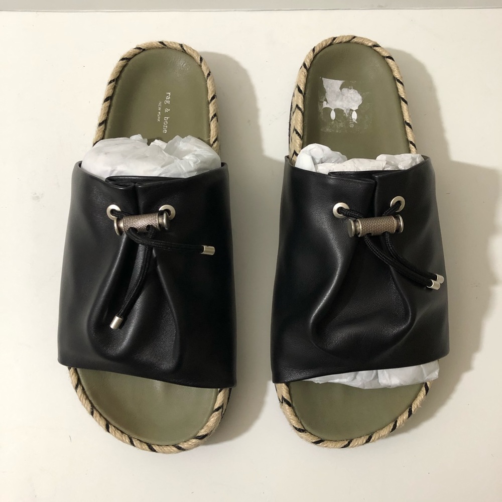 NWT Rag & Bone Eva Espadrilles Leather Slides 10 - Picture 8 of 16